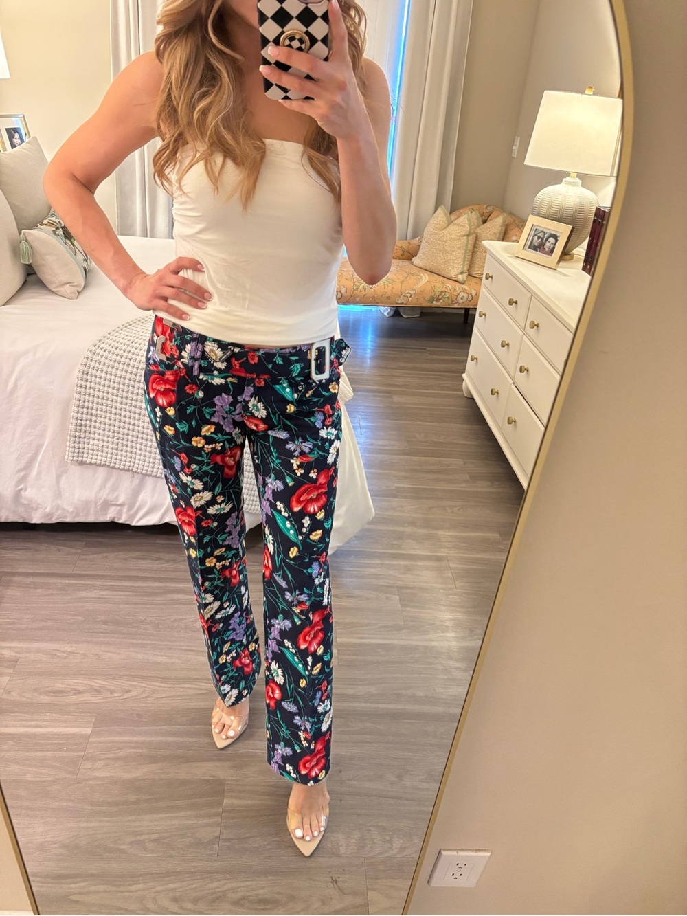 🌸 NWT Dolce & Gabbana Floral Print Slim Pants | Navy | Size 6 | Retail $695